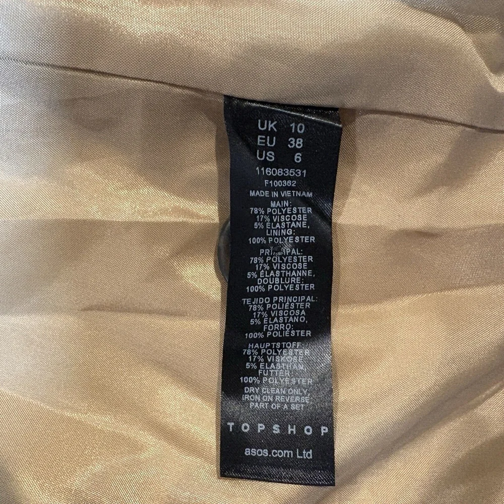 NWT Topshop Trench Coat Double Breasted Belted Sand Mustard Sz. 10 - Picture 12 of 13